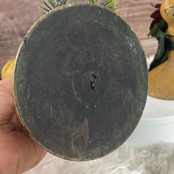 Vintage Rustic Wood Distressed Farmhouse Wooden Country Candlesticks Set - Picture 3 of 7